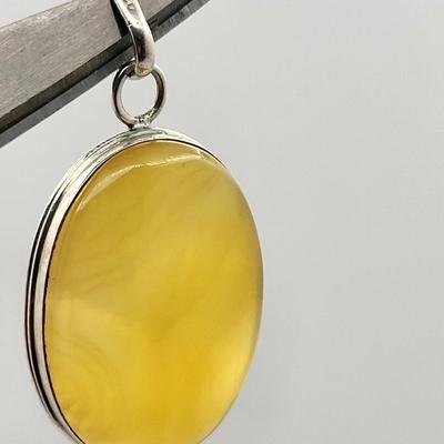 Yellow Agate Pendant 925
