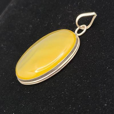 Yellow Agate Pendant 925
