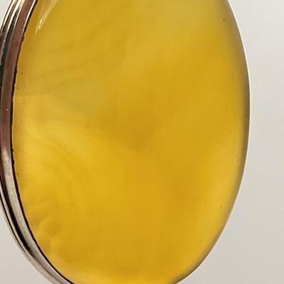 Yellow Agate Pendant 925