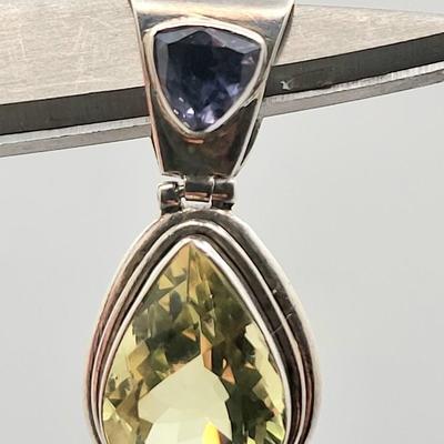 Citrine & Purple Quartz Pendant 925