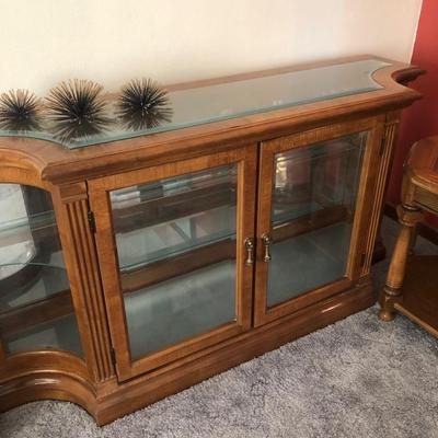 Glass and wood cabinet/ console table