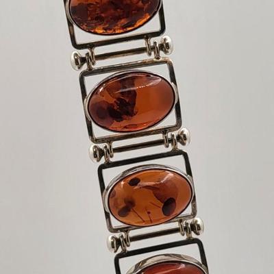 Vintage Large Baltic Amber Panel Bracelet 72gr $400 Value