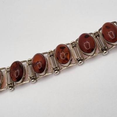 Vintage Large Baltic Amber Panel Bracelet 72gr $400 Value