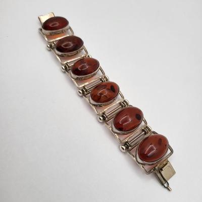 Vintage Large Baltic Amber Panel Bracelet 72gr $400 Value