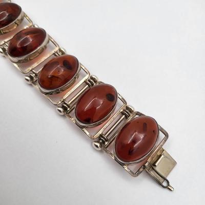Vintage Large Baltic Amber Panel Bracelet 72gr $400 Value
