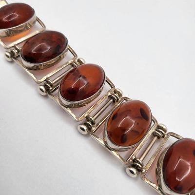 Vintage Large Baltic Amber Panel Bracelet 72gr $400 Value