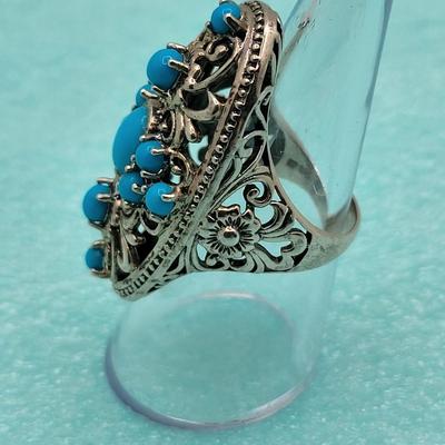 Maltesse Design & Openwork Turquoise Ring 11.7gr