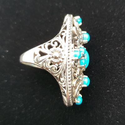 Maltesse Design & Openwork Turquoise Ring 11.7gr