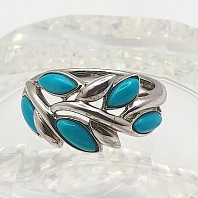 Sleeping Beauty Turquoise 925 Silver Cuff & Ring 18.7gr