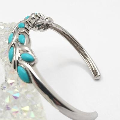 Sleeping Beauty Turquoise 925 Silver Cuff & Ring 18.7gr