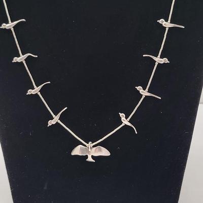 Southwestern Bird Bead Chain Necklace 25gr