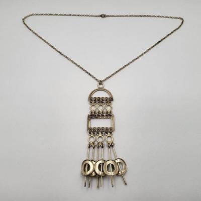 Vintage Designer Valdres Solvsmie Norwegian Solje Sterling Silver Necklace 38.6gr