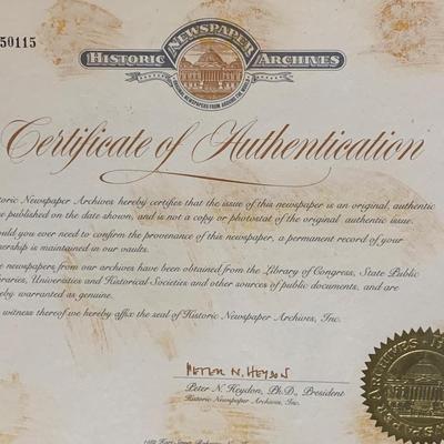 Authentic 1929 New York Times Newspaper