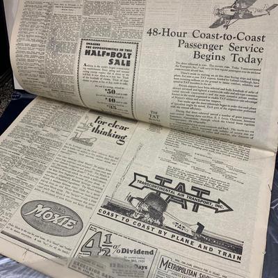 Authentic 1929 New York Times Newspaper