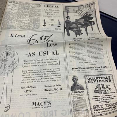 Authentic 1929 New York Times Newspaper