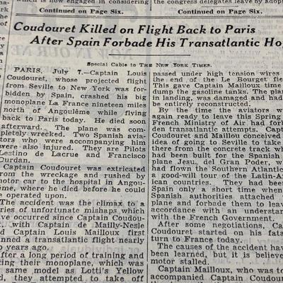 Authentic 1929 New York Times Newspaper