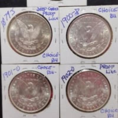 1878-P 8tf Choice BU Morgan Silver Dollar Lot; Fastanating Specimens Junk Coins