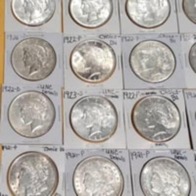Morgan &Peace Dollar Lot "High Grade Coin Lot" Full Feathering