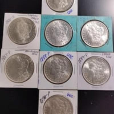 1878-P 7/8tf Remarkable Morgan Silver Dollar Uncirculated Lot; "NO JUNK COINS"
