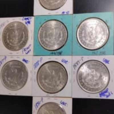 1878-P 7/8tf Remarkable Morgan Silver Dollar Uncirculated Lot; "NO JUNK COINS"