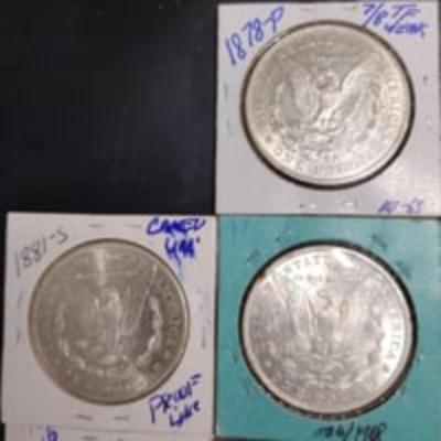 1878-P 7/8tf Remarkable Morgan Silver Dollar Uncirculated Lot; "NO JUNK COINS"