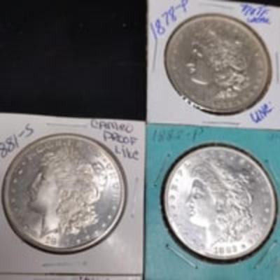 1878-P 7/8tf Remarkable Morgan Silver Dollar Uncirculated Lot; "NO JUNK COINS"