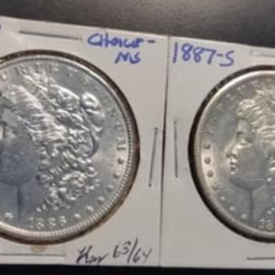 1887-S Fabulous Morgan Silver Dollar Lot; Choice BU, "NO JUNK COINS"!