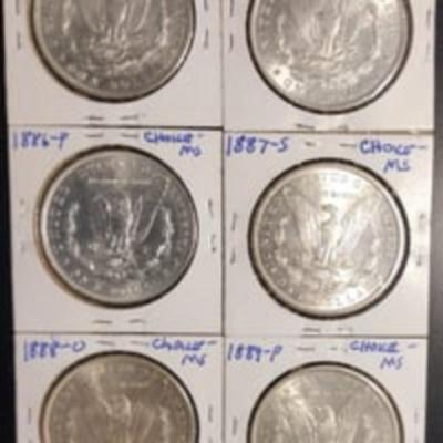 1887-S Fabulous Morgan Silver Dollar Lot; Choice BU, "NO JUNK COINS"!