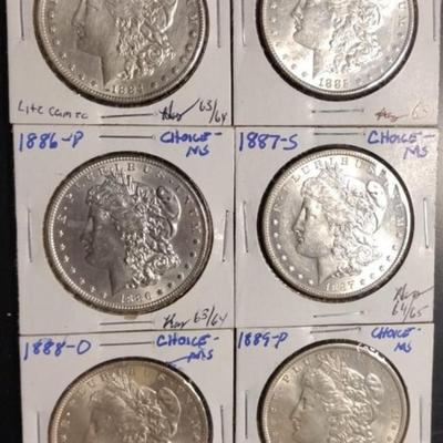 1887-S Fabulous Morgan Silver Dollar Lot; Choice BU, "NO JUNK COINS"!
