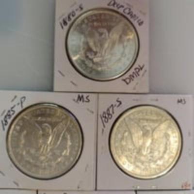 1887-S "Brilliant Morgan Silver Dollar Lot; Fabulous Gems *NO JUNK COINS*