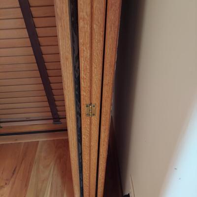Solid Wood Room Divider Dressing Screen w/ Fabric Panels (P-BBL)