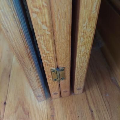 Solid Wood Room Divider Dressing Screen w/ Fabric Panels (P-BBL)
