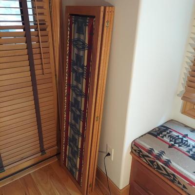 Solid Wood Room Divider Dressing Screen w/ Fabric Panels (P-BBL)