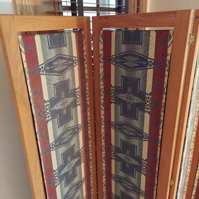 Solid Wood Room Divider Dressing Screen w/ Fabric Panels (P-BBL)