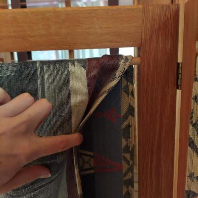 Solid Wood Room Divider Dressing Screen w/ Fabric Panels (P-BBL)