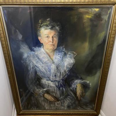 Large Signed Portrait Painting 1916 (LR-RG)