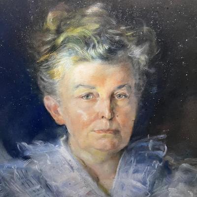 Large Signed Portrait Painting 1916 (LR-RG)