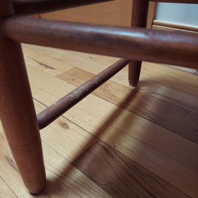 Two Solid Wood Ladder Back Chairs w/ Rush Seats by Arval Woody (P-BBL)