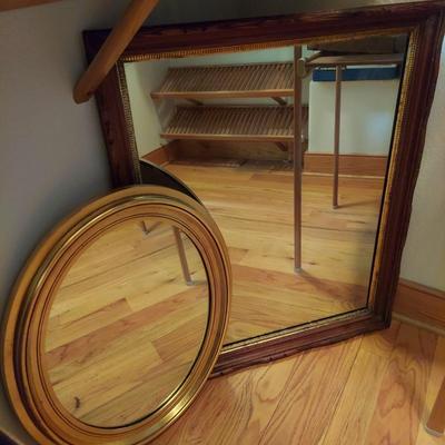 Two Large Wooden Mirrors (P-BBL)