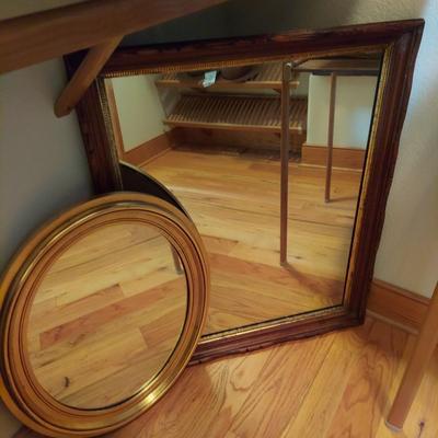 Two Large Wooden Mirrors (P-BBL)