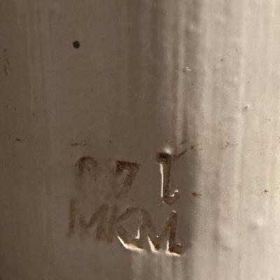 VINTAGE WHITE STONEWARE BOTTLE