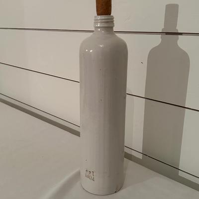VINTAGE WHITE STONEWARE BOTTLE