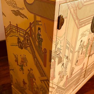 Et Cetera By Drexel Chinoiserie Simulated Marble Top Chinoiserie Cabinet