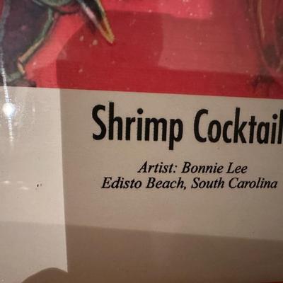 FRAMED BONNIE LEE SHRIMP COCKTAIL PRINT