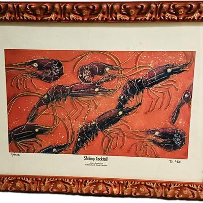FRAMED BONNIE LEE SHRIMP COCKTAIL PRINT