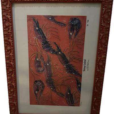 FRAMED BONNIE LEE SHRIMP COCKTAIL PRINT