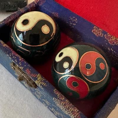 JAPANESE HAKATA DOLL, CHINESE MEDITATION STRESS BALLS