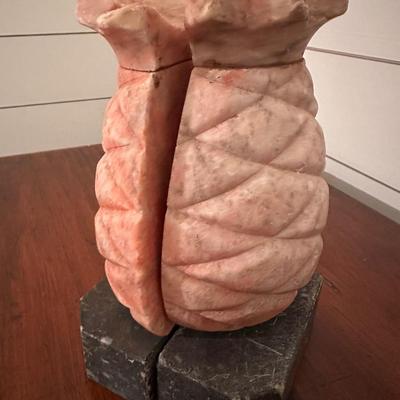 ALABASTER PINEAPPLE BOOKEND PAIR