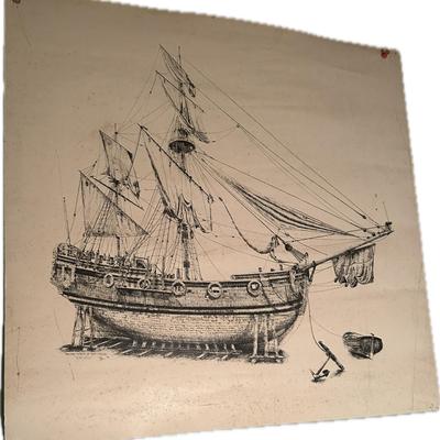 Vintage ship poster