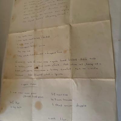 VINTAGE TIN BOX, HANDWRITTEN RECIPES